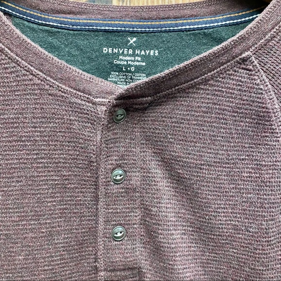 Mens Denver Hayes moden fit Henley style shirt-Size L - Picture 4 of 9